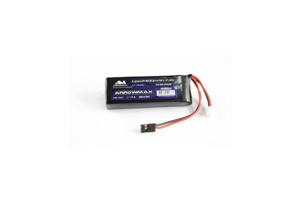 Arrowmax Lipo 2400mAh 2S TX/RX (7.4V) Flat Pack