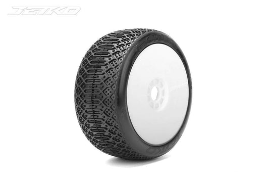 Jetko J One Composite Belted 1:8 Buggy Pre-glued White Rims (2)